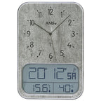 AMS F5891G Funkuhr mit LCD-Anzeige für Datum und Raumklima