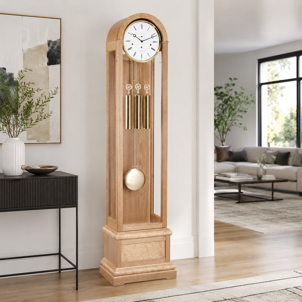 Hermle 01087-050461 Grandfather Clock Charlotte "Franz Hermle & Sohn" Light Oak
