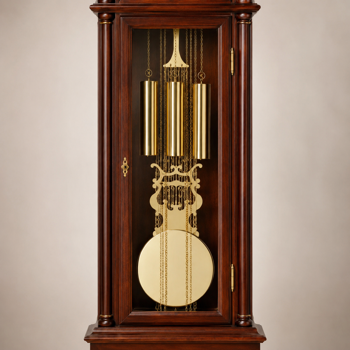 Astra Design AD210-08N Standuhr „Königshof“ aus massivem Nussbaum - wahlweise auch in Eiche oder Kirsche