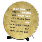 AMS T1291 Tisch- und Wanduhr mit LED-Wortuhr und Messing-Antik-Zifferblatt