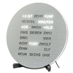 AMS T1295 Tisch- und Wanduhr mit LED-Wortuhr und Aluminium-Zifferblatt