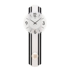 AMS W7231 Pendelwanduhr mit schwarzem Holzgehäuse und Silber-Applikation