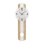 AMS W7232 Pendelwanduhr mit Eichenholzgehäuse und Silber-Applikation