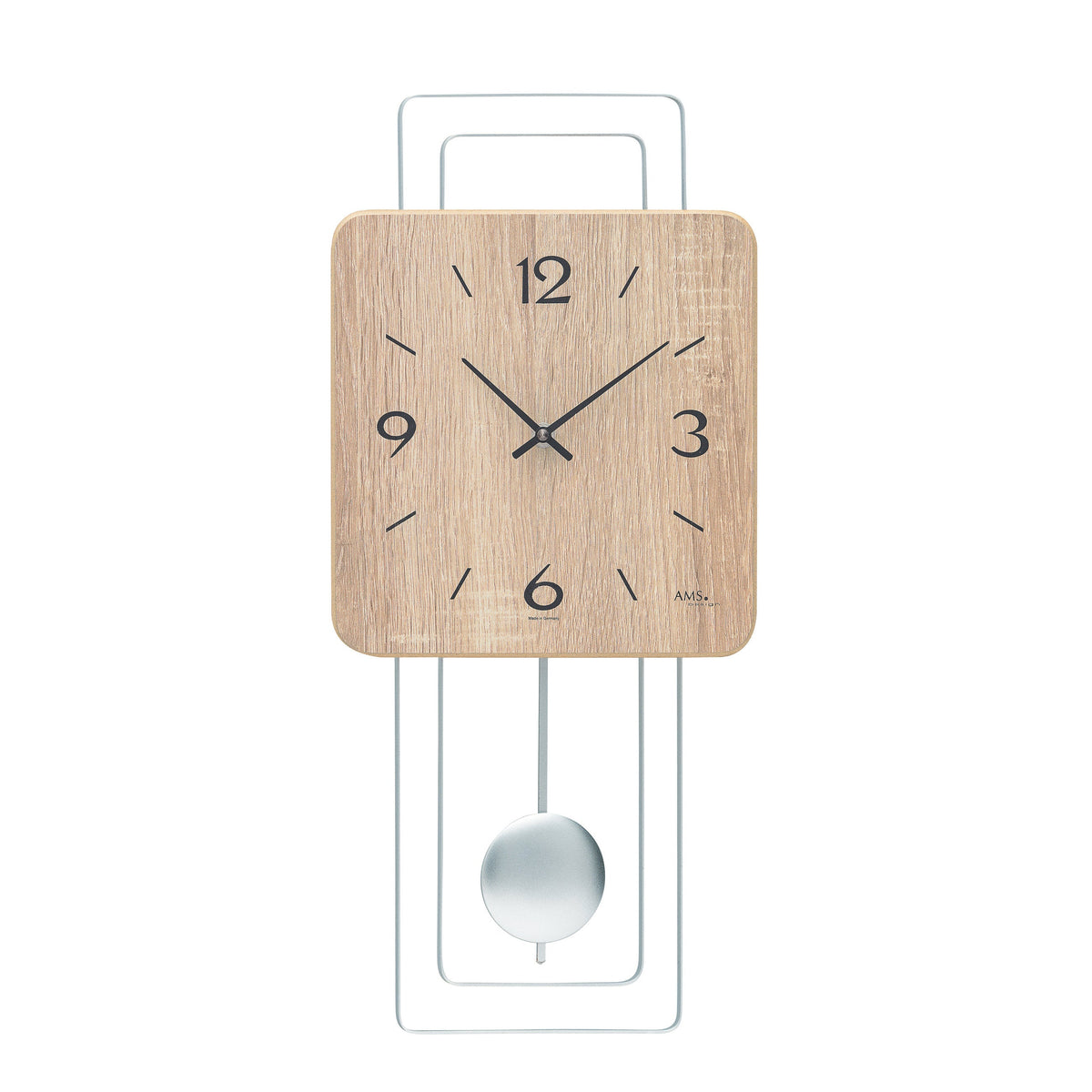 AMS W7502 Pendelwanduhr mit Holzgehäuse und Sonoma-Zifferblatt