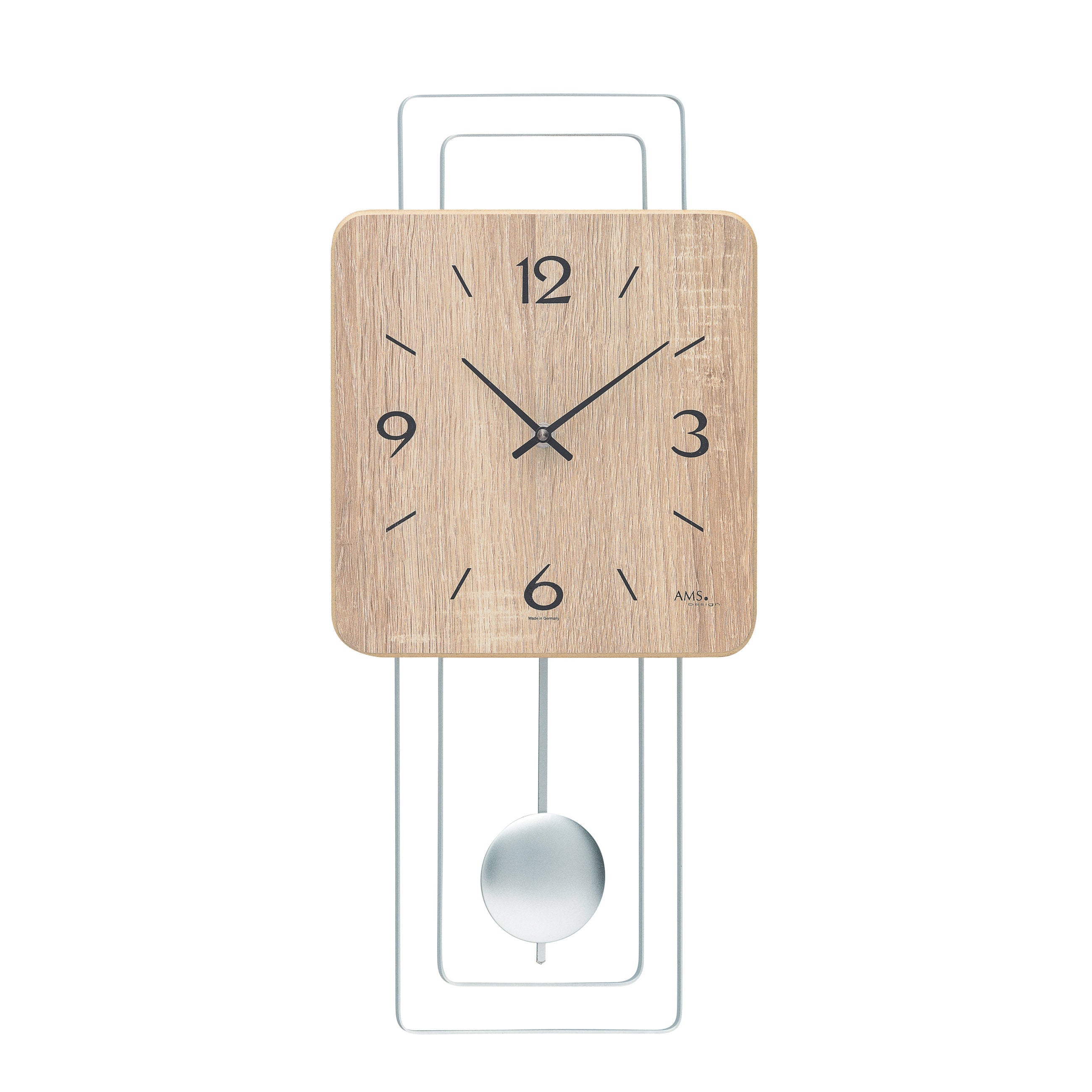 AMS W7502 Pendelwanduhr mit Holzgehäuse und Sonoma-Zifferblatt
