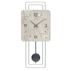 AMS W7503 Pendelwanduhr mit Holzgehäuse und Betonstruktur-Zifferblatt