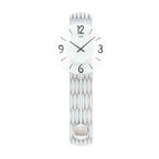 AMS W7506 Pendelwanduhr mit feingefrästem Holzgehäuse in Silberoptik