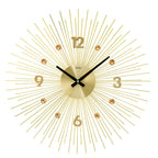 AMS W9611 Wanduhr mit Metallgehäuse in Strahlen-Optik Gold