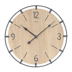 AMS W9616so Wanduhr mit Sonoma-Holzgehäuse und Metallring