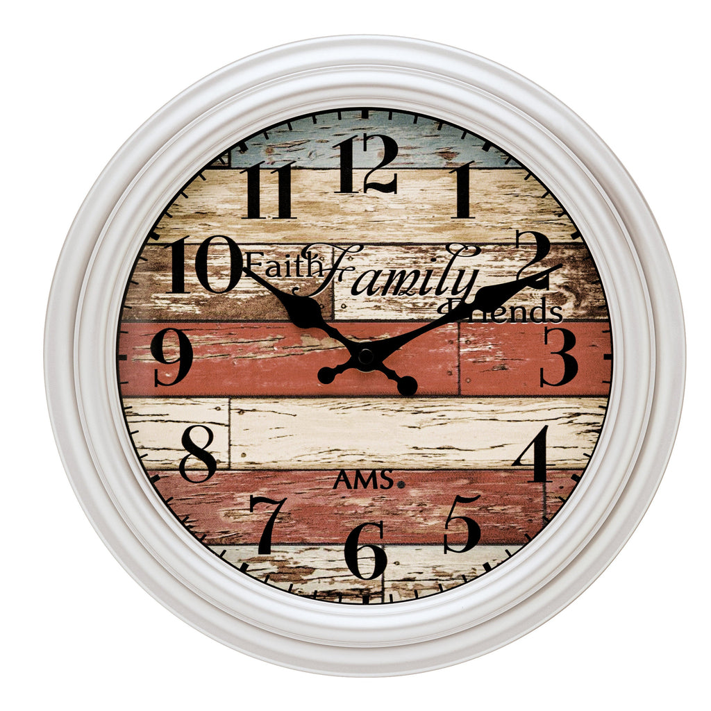 AMS W9618 Wanduhr mit Kunststoffgehäuse in Silber