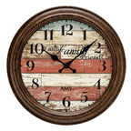 AMS W9619 Wanduhr mit Kunststoffgehäuse in Braun Antik