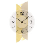 AMS W9643 Wanduhr mit Holzgehäuse und Antik-Gold-Messing-Auflage