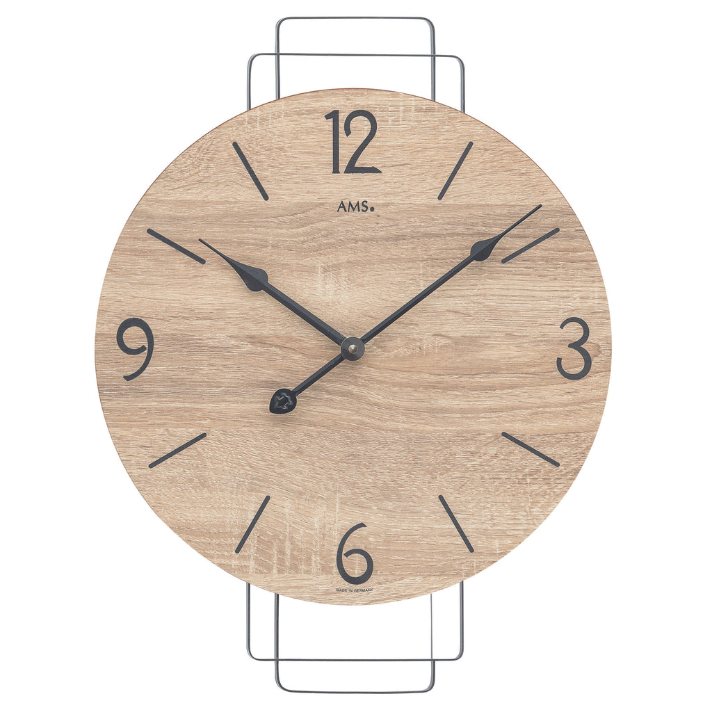AMS W9687 Wanduhr mit Metall-Design und Sonoma-Zifferblatt