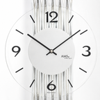 AMS W9694 Wall Clock with Finely Milled Back Panel in Silver Finish