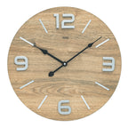 AMS W9701 Wanduhr mit Holzgehäuse und Metallziffern