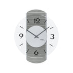 AMS W9705 Wanduhr mit Holzgehäuse und Aluminium-Auflagen