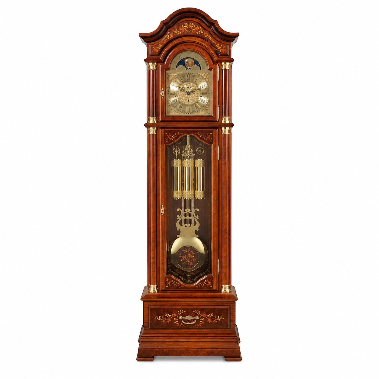 Astra Design AD210-02 Standuhr „Residenz“ aus Nussbaum