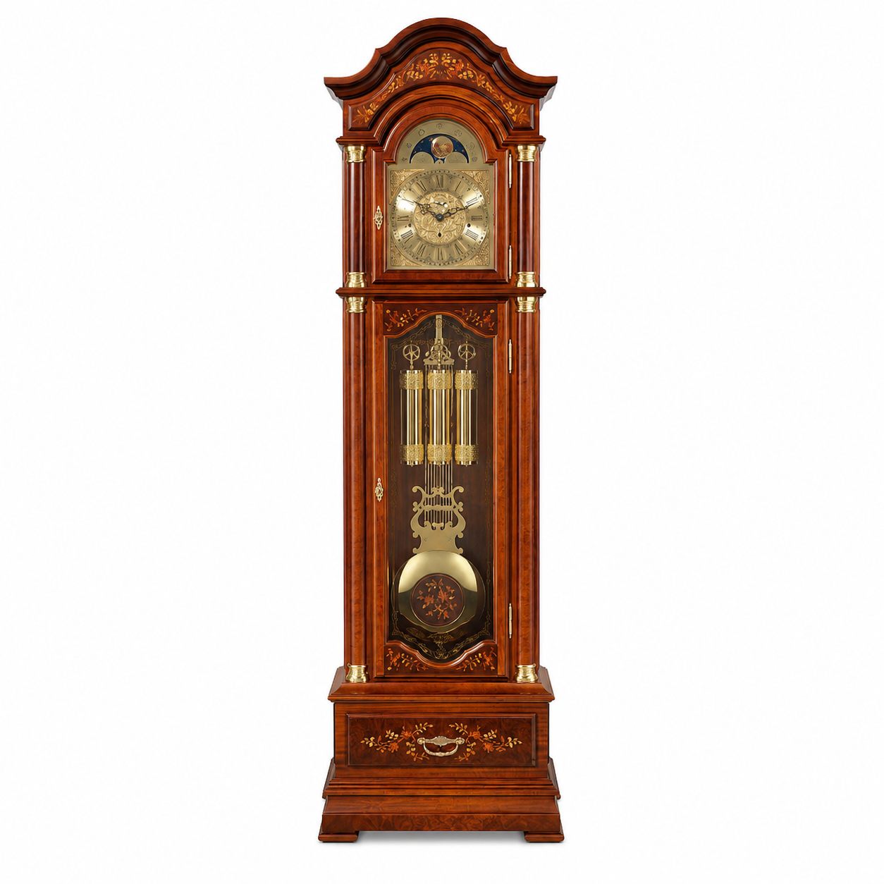 Astra Design AD210-02 Standuhr „Residenz“ aus Nussbaum
