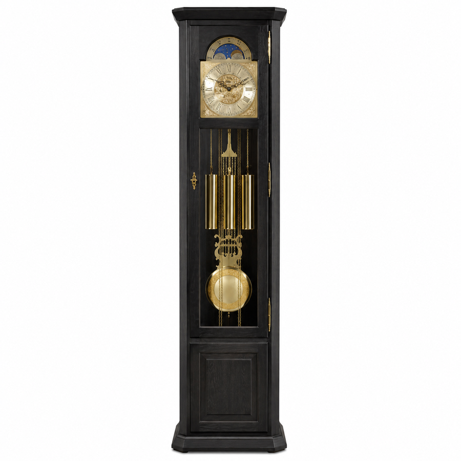 Astra Design AD210-04 Standuhr „Rheingold“ aus schwarzer Eiche