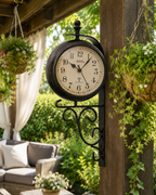 AMS F5961 Radio-Controlled Wall Clock with Weatherproof Metal Casing and Indoor Climate Display