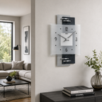 AMS W9245 Wall Clock with Slate Structure and Aluminum Appliques