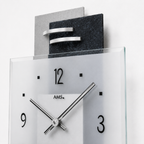 AMS W9245 Wall Clock with Slate Structure and Aluminum Appliques