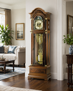 AMS S2069-1 Grandfather Clock with Solid Walnut Case and Mechanical Chain Movement