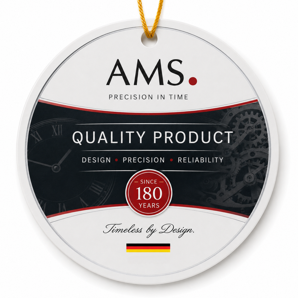 AMS F5140 Radio-Controlled Desk Clock with Brushed Metal Casing