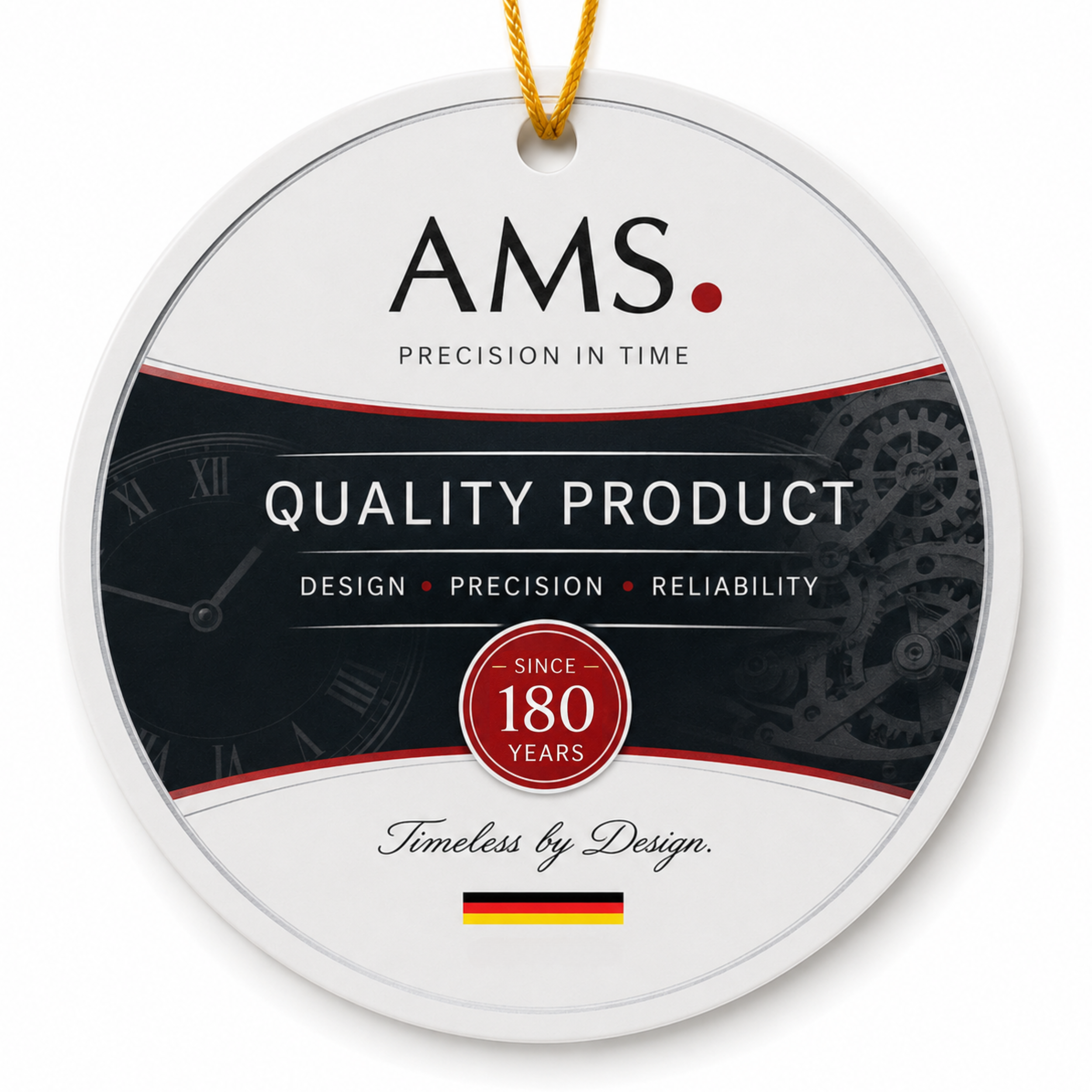 AMS F5140 Radio-Controlled Desk Clock with Brushed Metal Casing