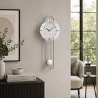 AMS F5254 Pendulum Radio Wall Clock with Lacquered Metal Rods