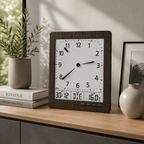 AMS F5893 Radio-Controlled Wall Clock with Digital Display and Analog Time Display