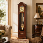 AMS S2022-1 Grandfather Clock with Solid Walnut Case and Inlays