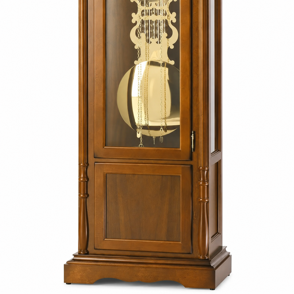 AMS S2011-1 Grandfather Clock with Solid Walnut Case and Mechanical Chain Movement