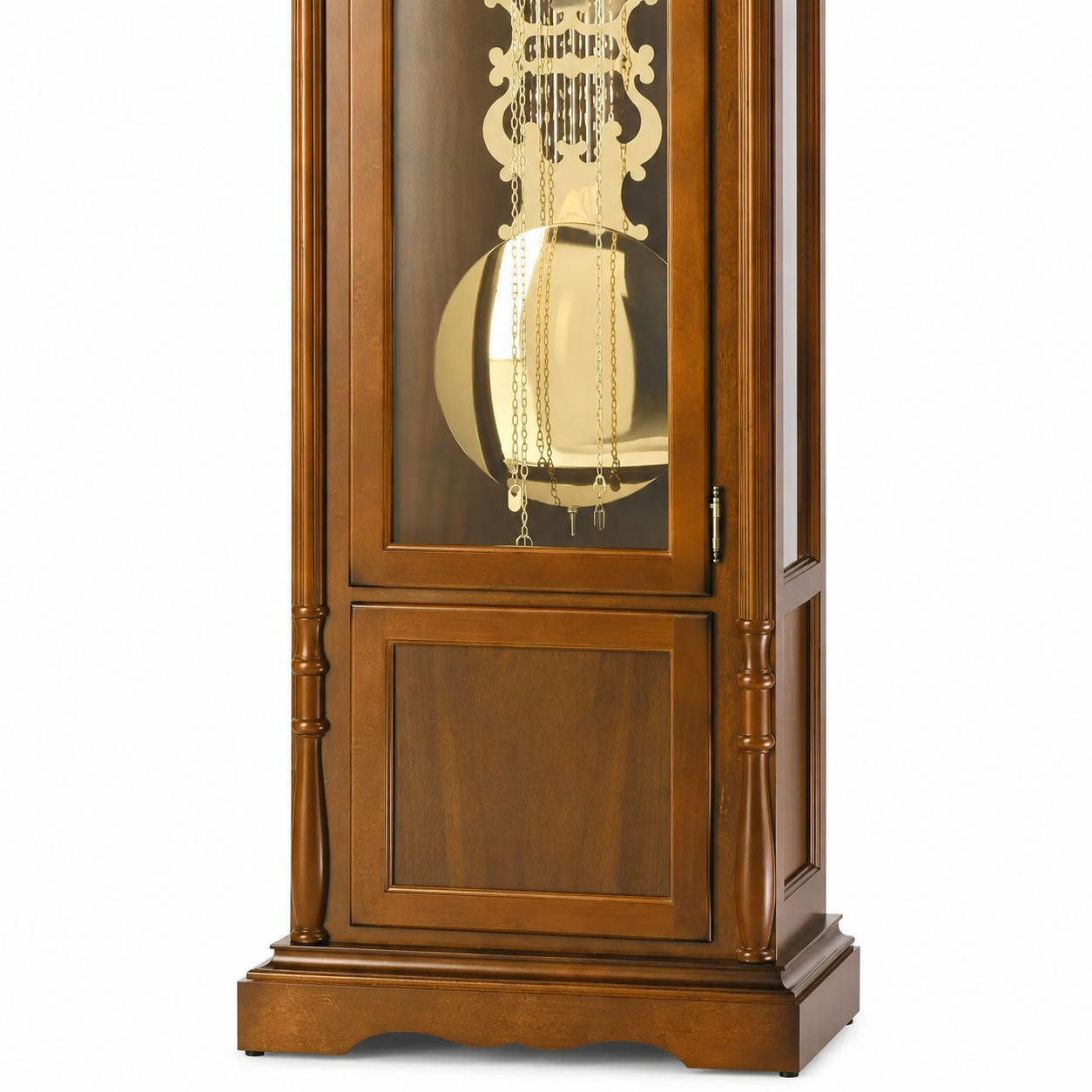 AMS S2011-1 Grandfather Clock with Solid Walnut Case and Mechanical Chain Movement