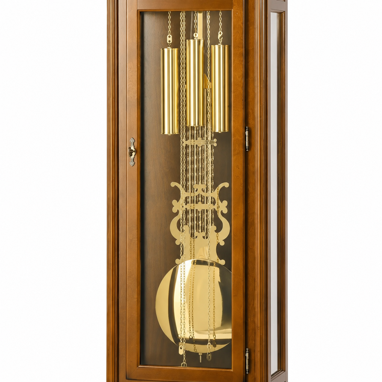 AMS S2011-1 Grandfather Clock with Solid Walnut Case and Mechanical Chain Movement