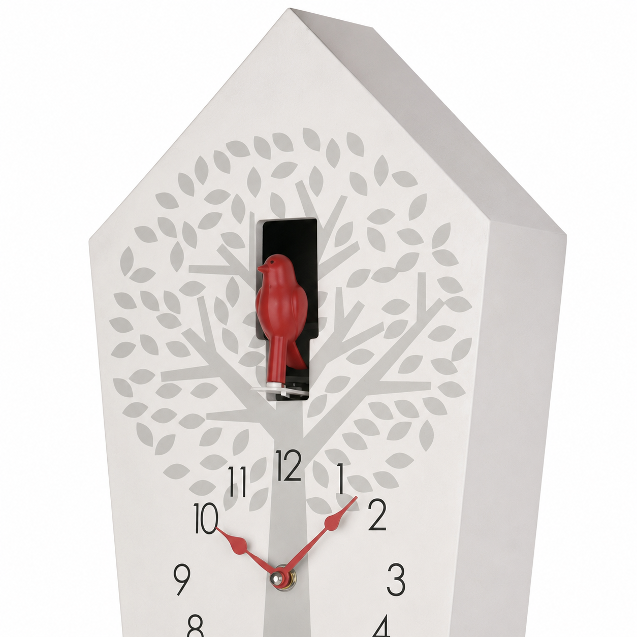 AMS W7286 Cuckoo Clock with White Lacquered Wooden Case