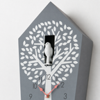 AMS W7287 Cuckoo Clock with Anthracite-Painted Wooden Case