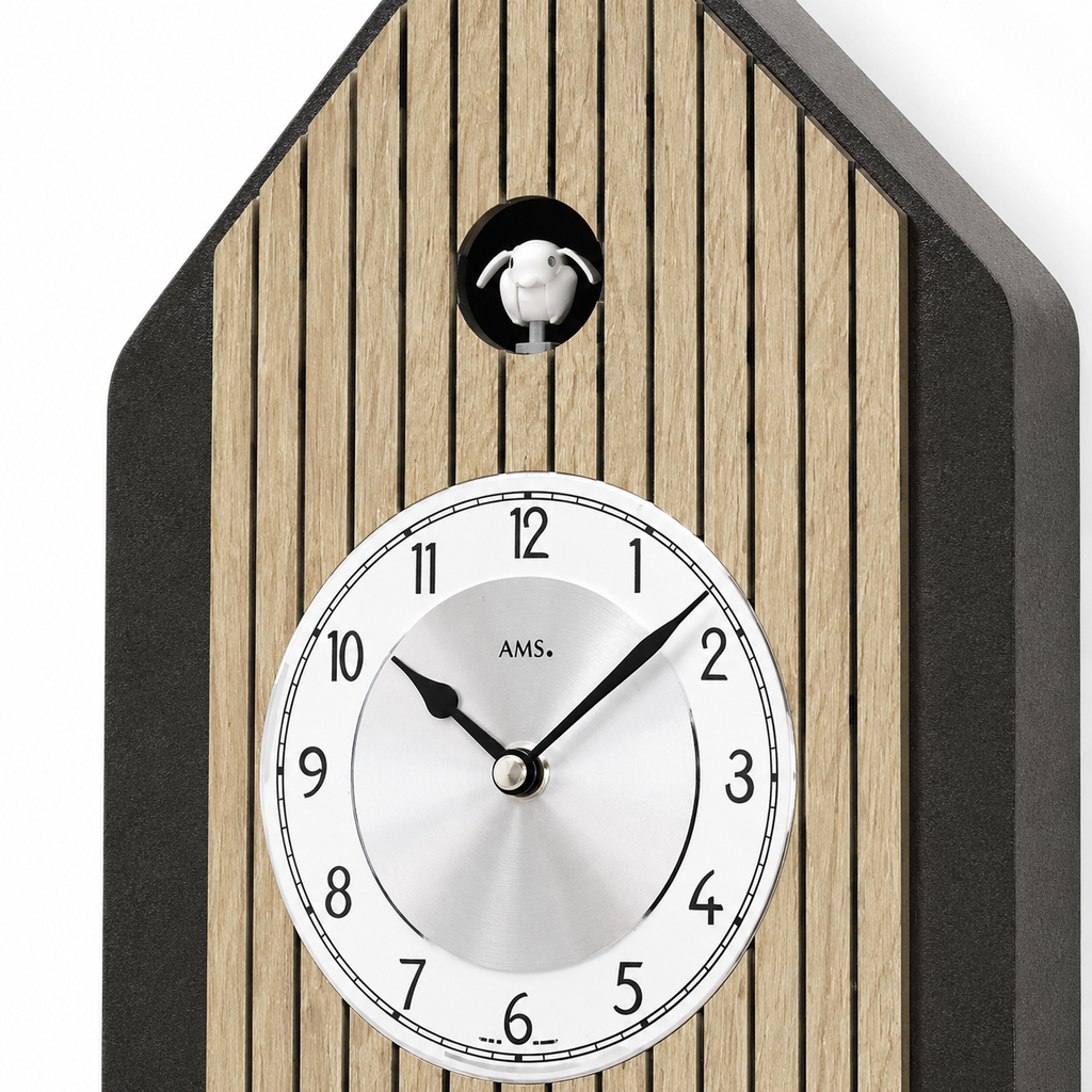 AMS W7494 Cuckoo Clock with Blue Bird Design and Quartz Pendulum Movement