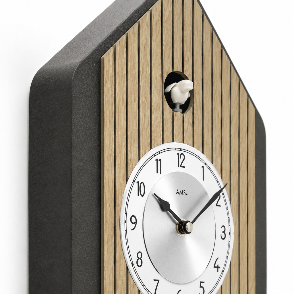 AMS W7494 Cuckoo Clock with Blue Bird Design and Quartz Pendulum Movement