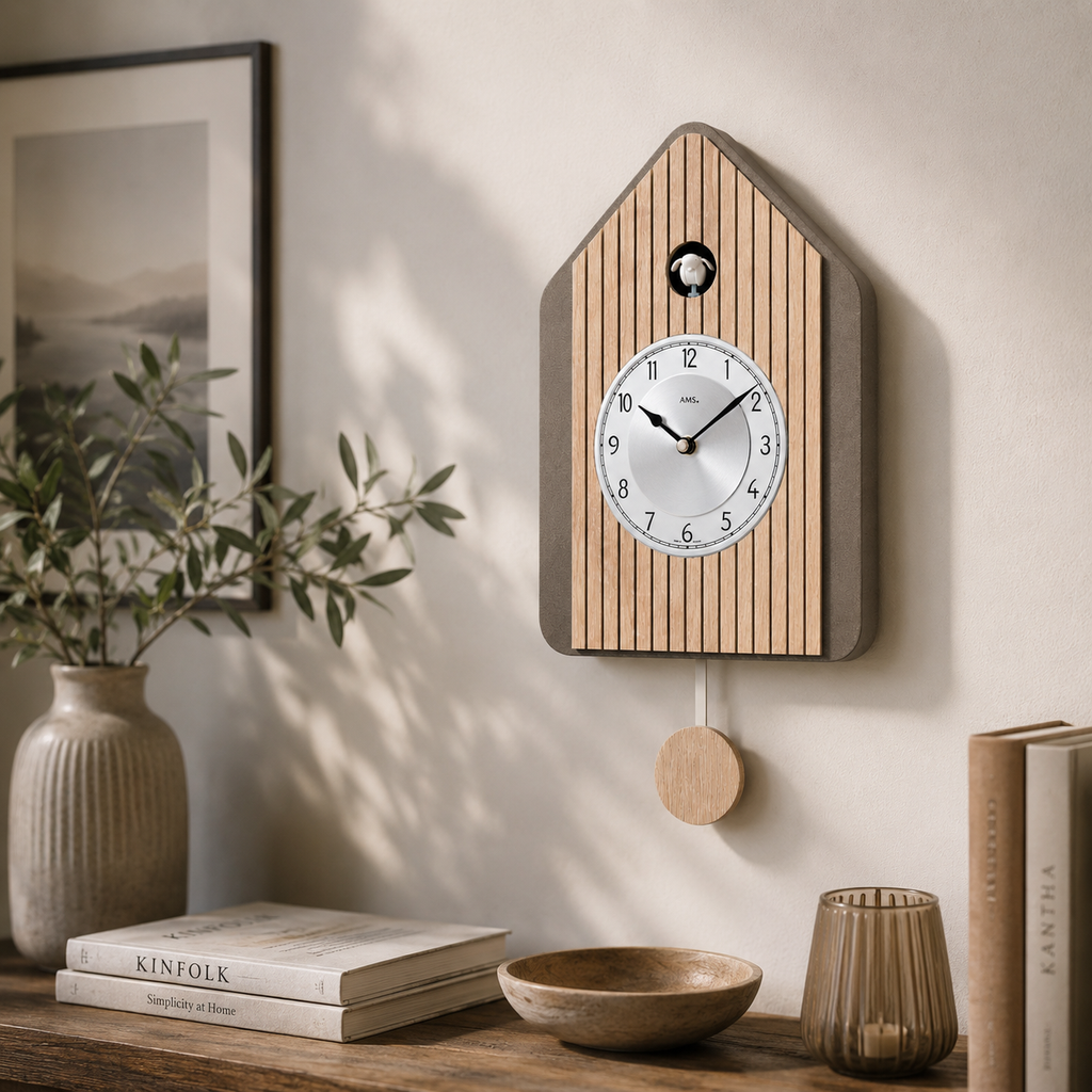 AMS W7495 Cuckoo Clock with Sonoma Wood Case