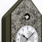AMS W7496 Cuckoo Clock with Wooden Case and Metallic Overlay
