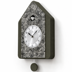 AMS W7496 Cuckoo Clock with Wooden Case and Metallic Overlay