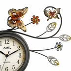 AMS W9446 Wall Clock with Weatherproof Metal Casing for Outdoor Use