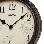 AMS W9463 Wall Clock with Metal Casing and Indoor Climate Display
