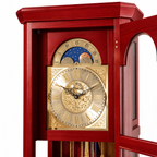 Astra Design AD210-04R Standuhr „Rheingold“ aus roter Eiche im Originalton englischer Telefonzellen