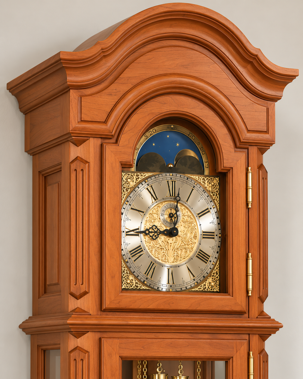 Astra Design AD210-10K Standuhr „Schlosspalais“ aus massiver Kirsche - wahlweise auch in Nussbaum oder Eiche