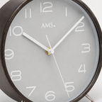 AMS F5120 Radio-Controlled Table Clock with Anthracite Lacquered Wooden Casing