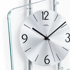 AMS F5582 Radio-Controlled Wall Clock with Silver-Lacquer-Coated Metal Rods