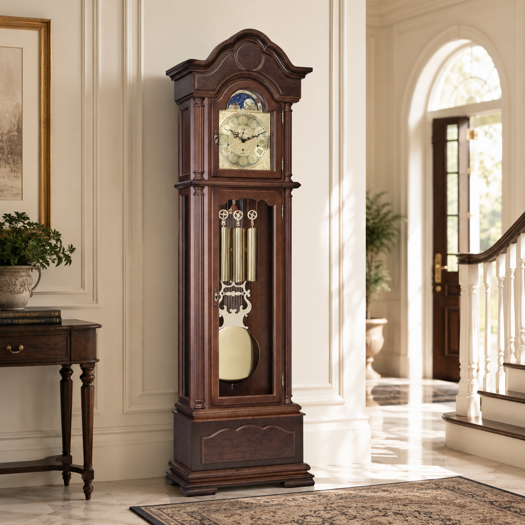Hermle 01093-031161 Grandfather Clock Temple Walnut