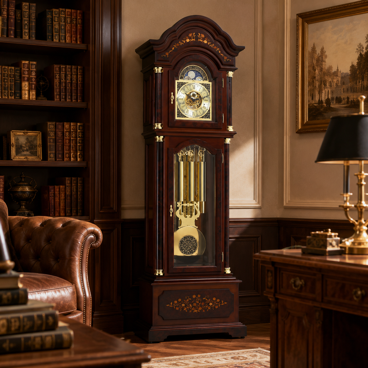 Hermle 01210-031171 Grandfather Clock Berlin Walnut